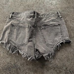 Free People Washed Black Jean Shorts
